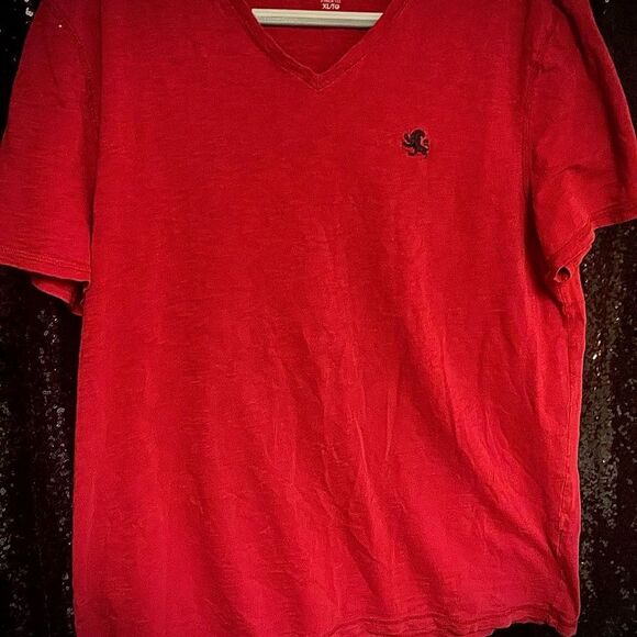 Express Red V-Neck Men's Tee - Picture 1 of 3